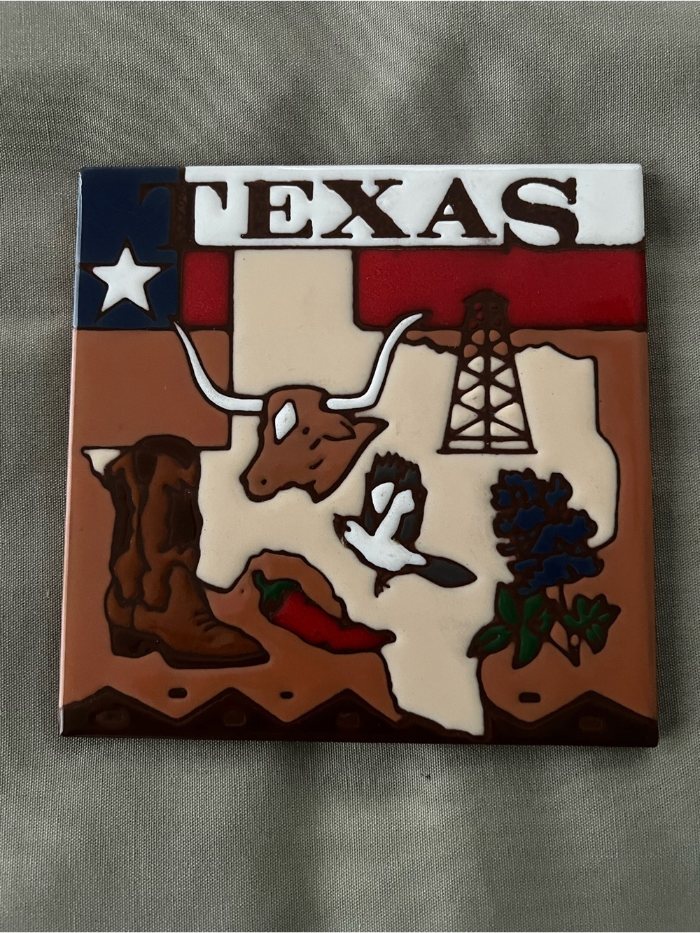 Texas Hand-Glazed Wall Tile / Trivet by Earthtones